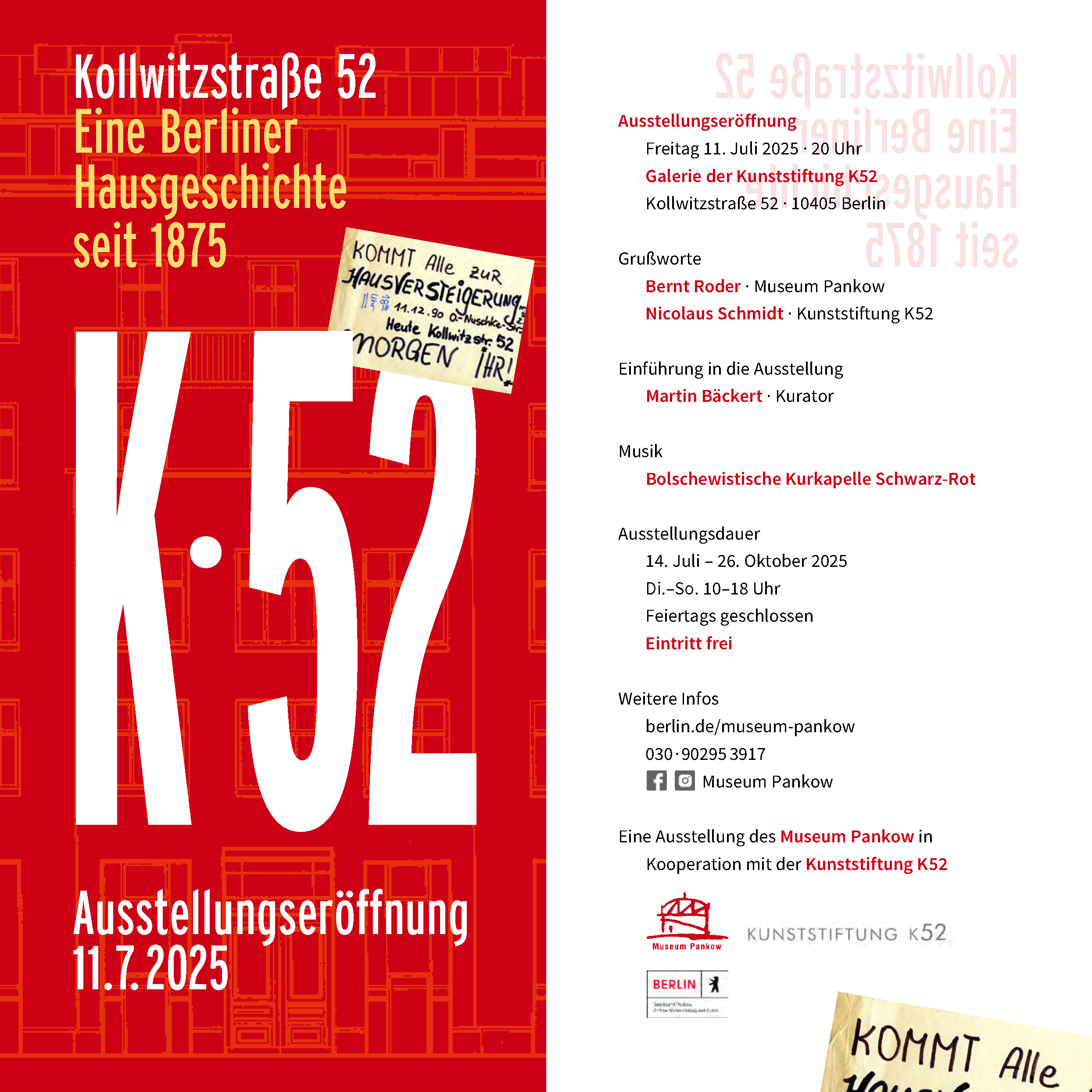 Die Einladung zur Ausstellung